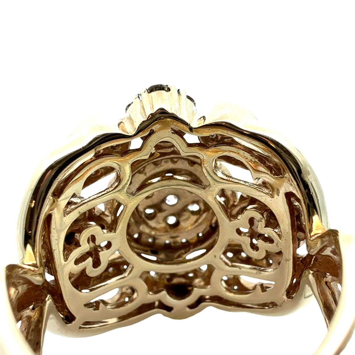 14k Yellow Gold 1.13cttw Diamond Cluster Cocktail Ring5