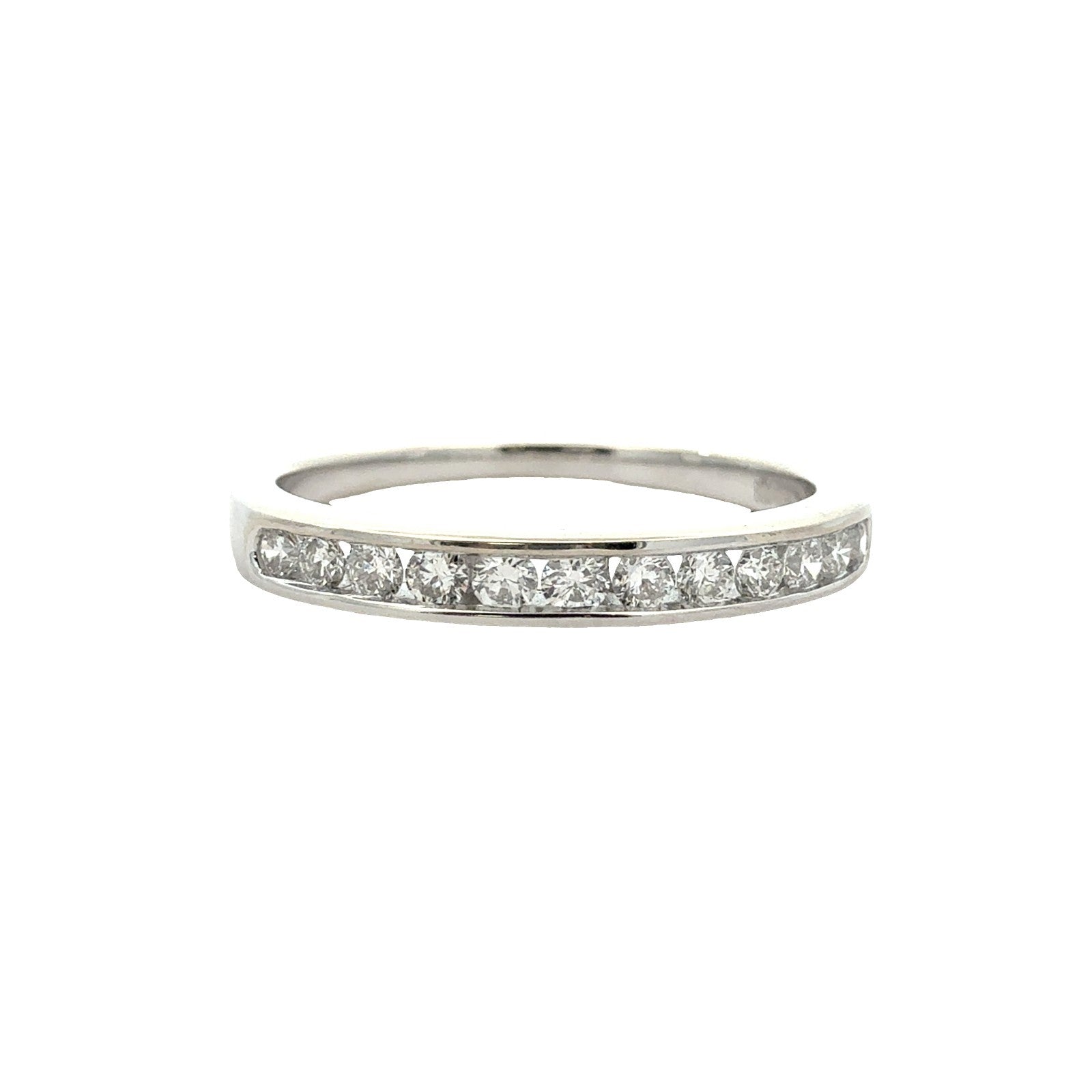 18k White Gold and 0.30ctw Channel Set Diamond Band Size 7.750