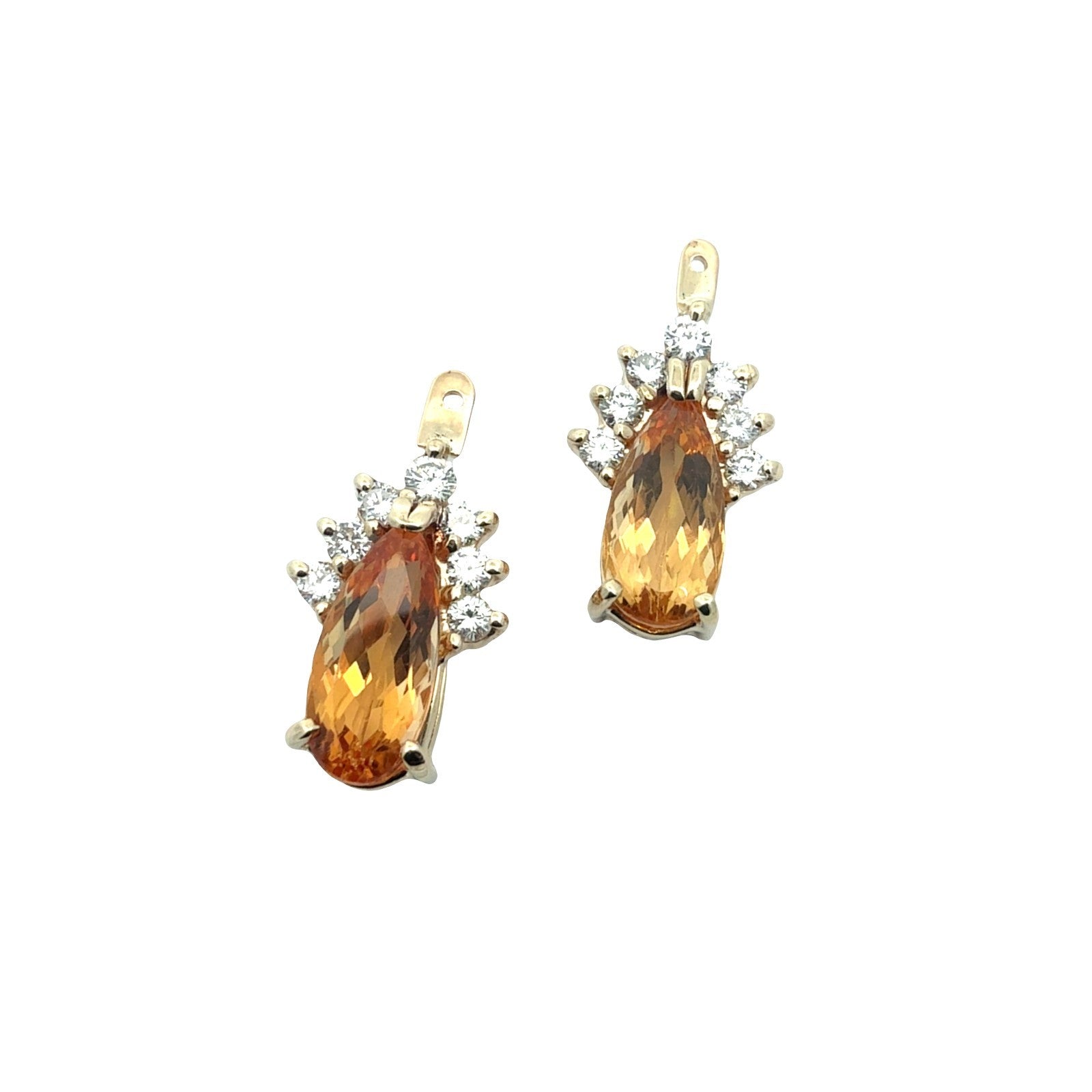 13k Yellow Gold 6.04cttw Yellow Topaz and 0.81cttw Diamond Earring Jackets0