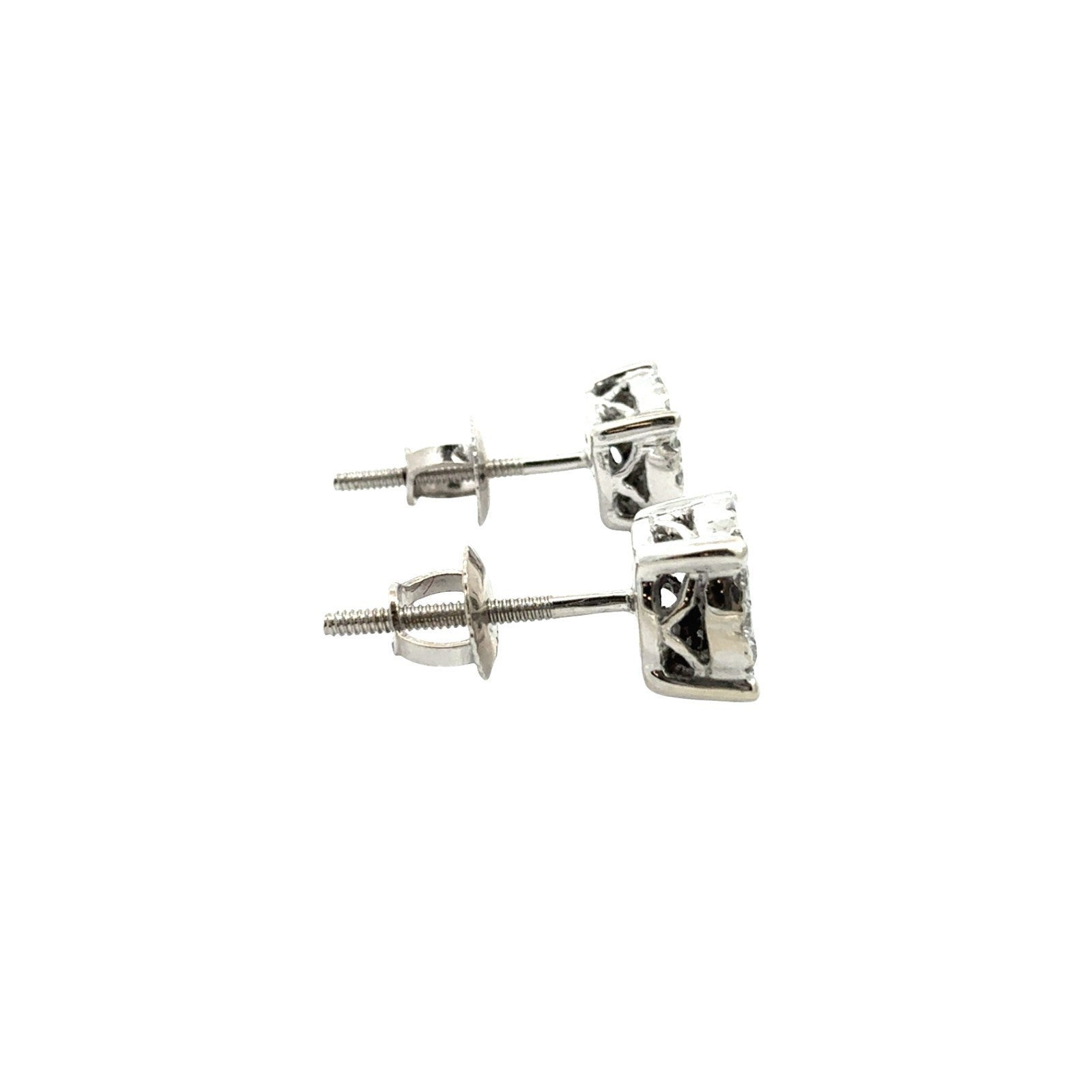14k White Gold 0.26cttw Diamond Cluster Stud Earrings3