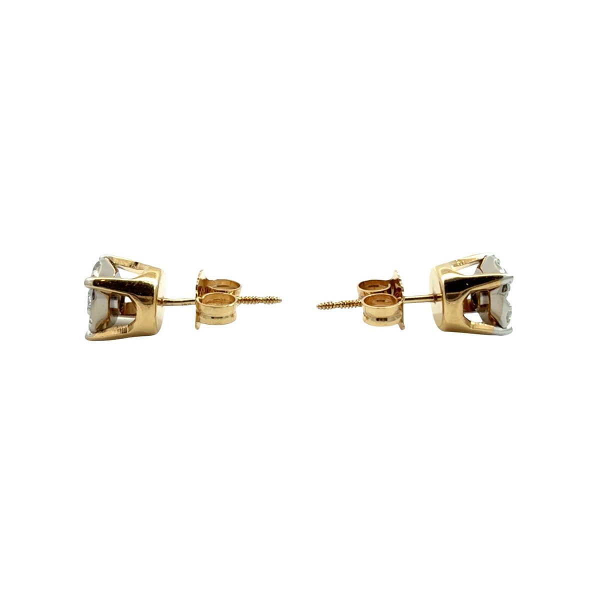 14k Yellow Gold 0.53cttw Diamond Cluster Stud Earrings3
