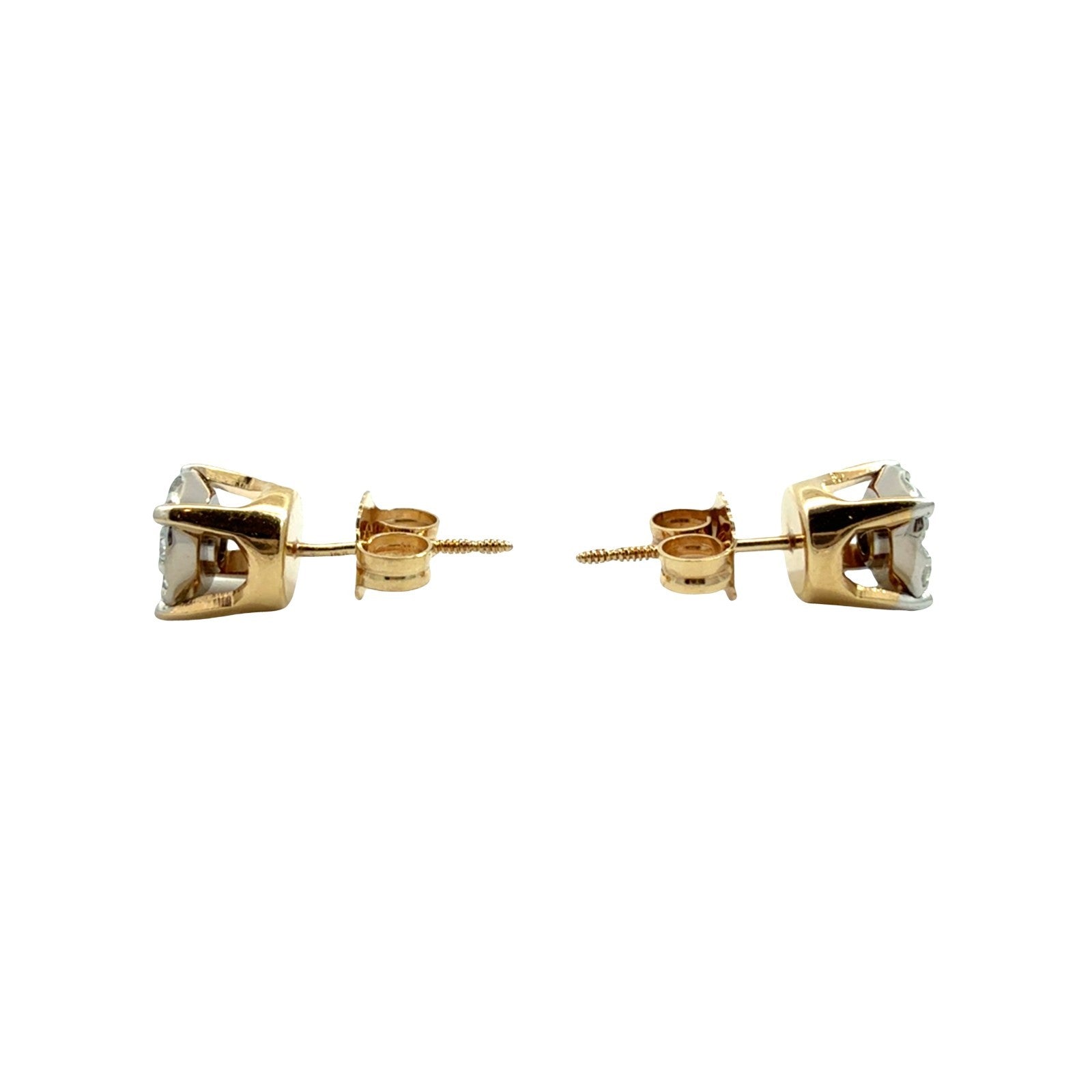 14k Yellow Gold 0.53cttw Diamond Cluster Stud Earrings3