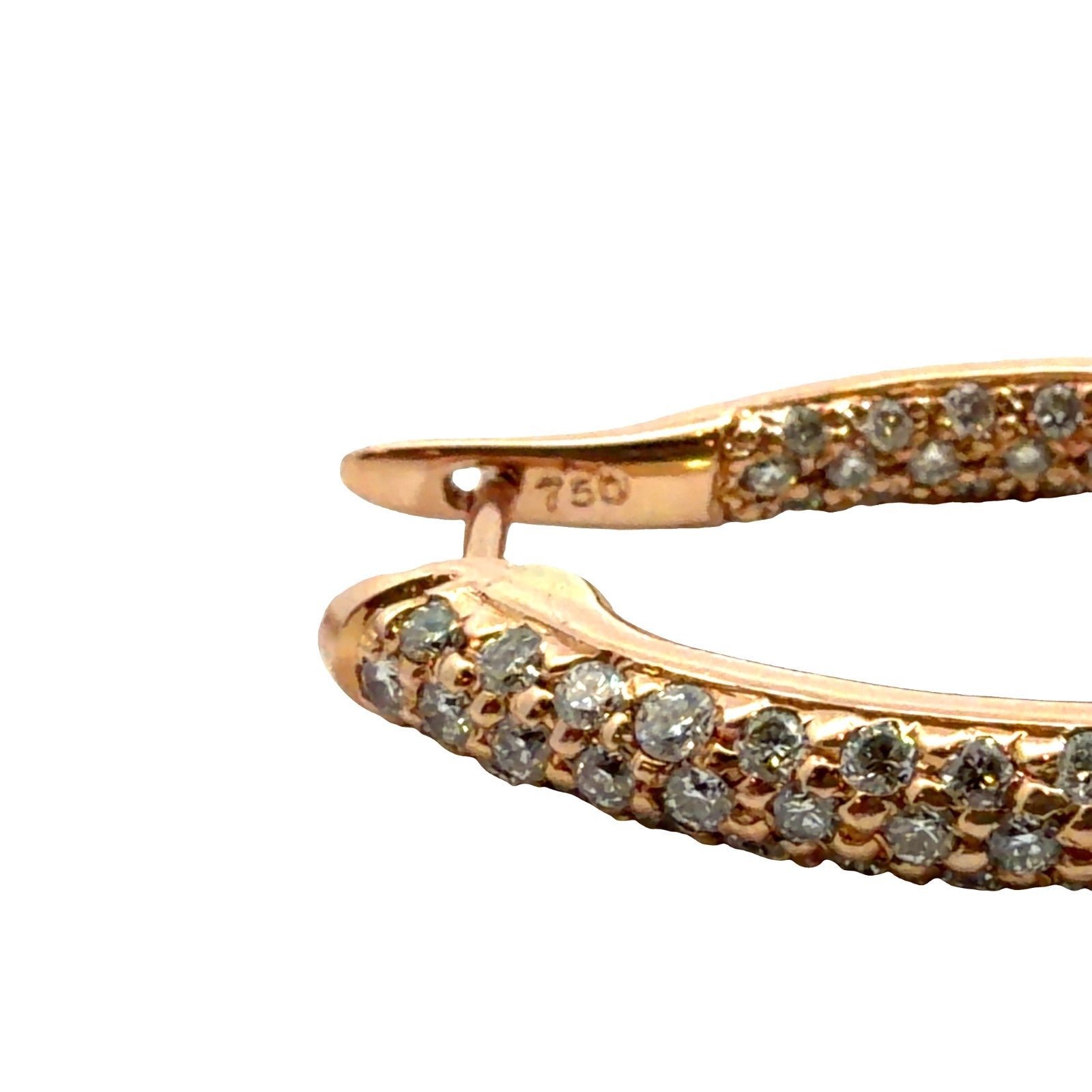 18k Rose Gold and 1.00ctw Diamond Hoop Earrings6
