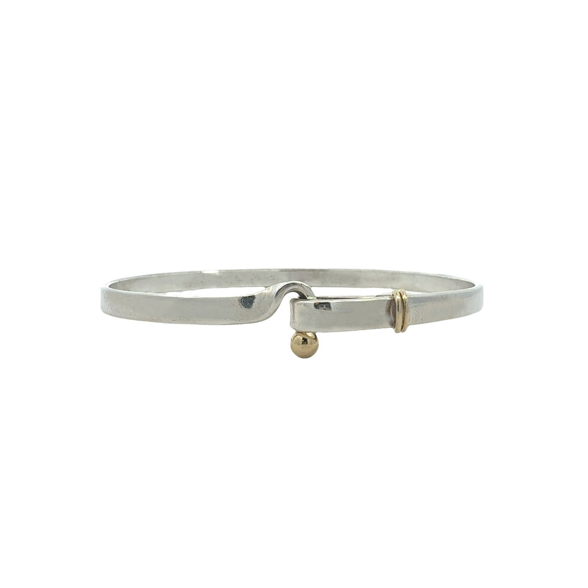 Tiffany & Co. Sterling Silver and 18k Yellow Gold Hook and Eye Bangle Bracelet1