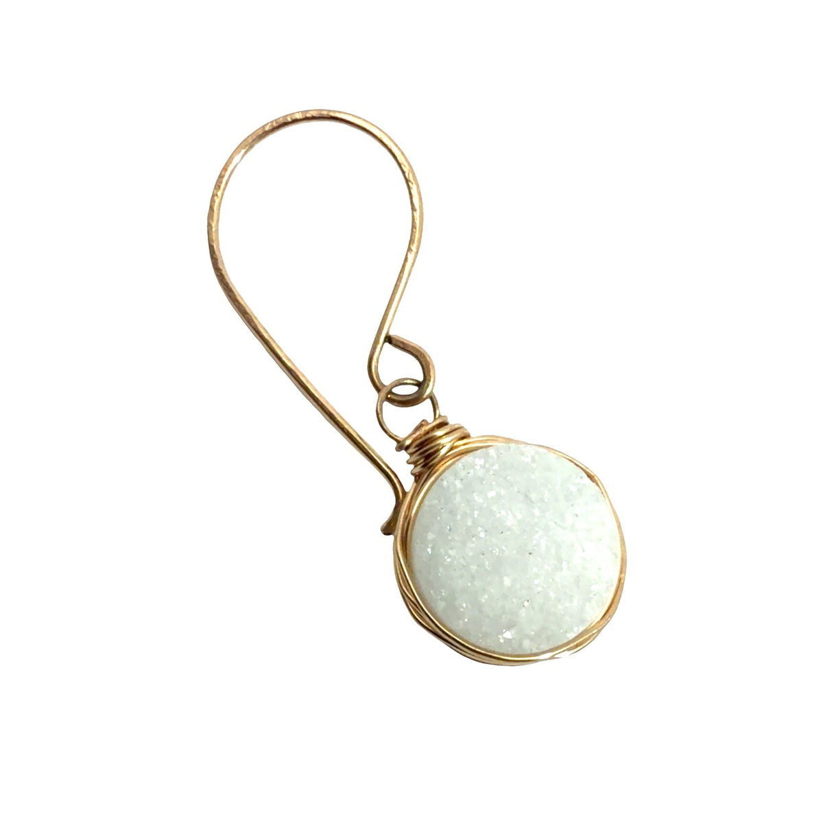 10k Yellow Gold Dangle Earrings with Round Quartz1