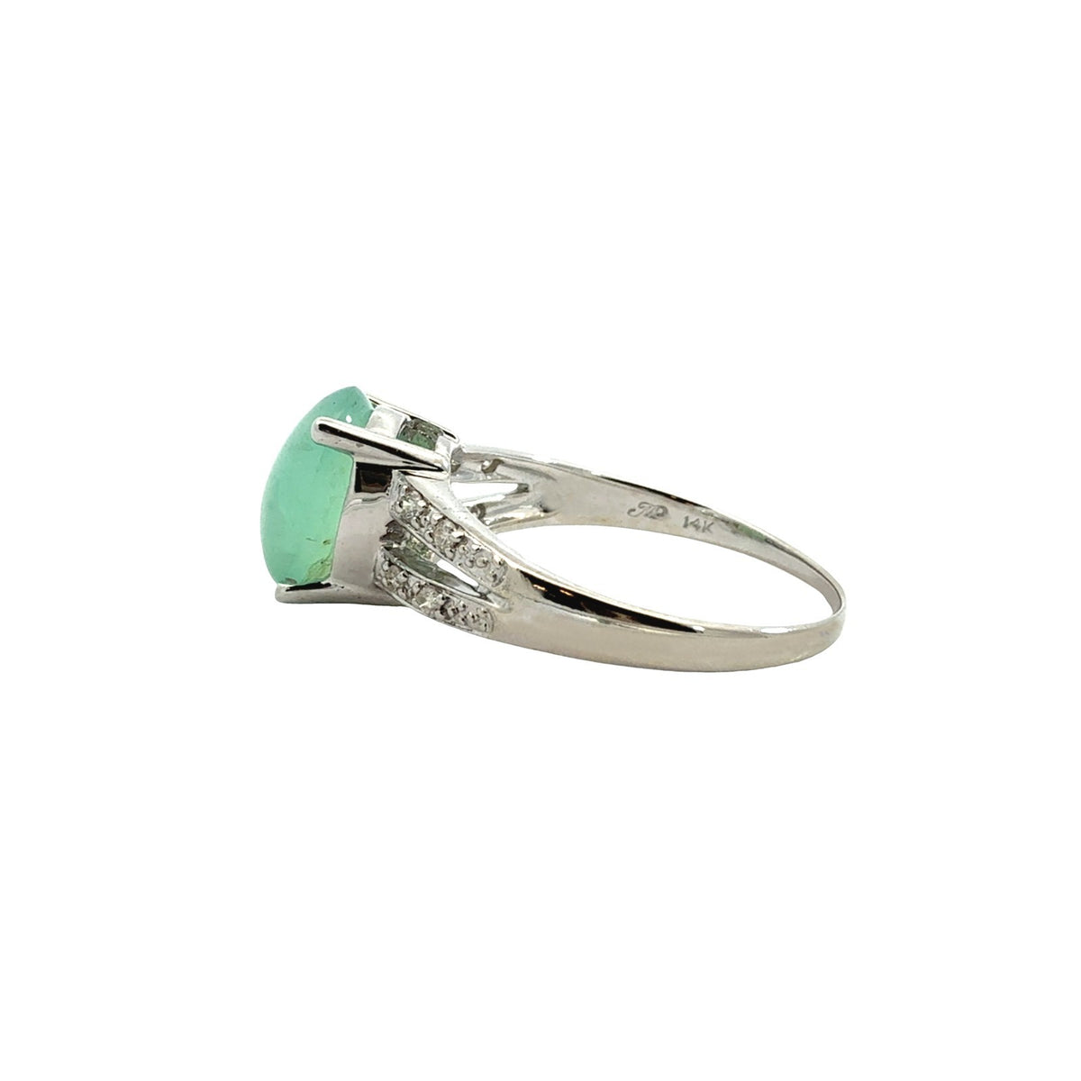 14k White Gold 1.01tcw Opal and 0.15cttw Diamond Split Shank Ring4