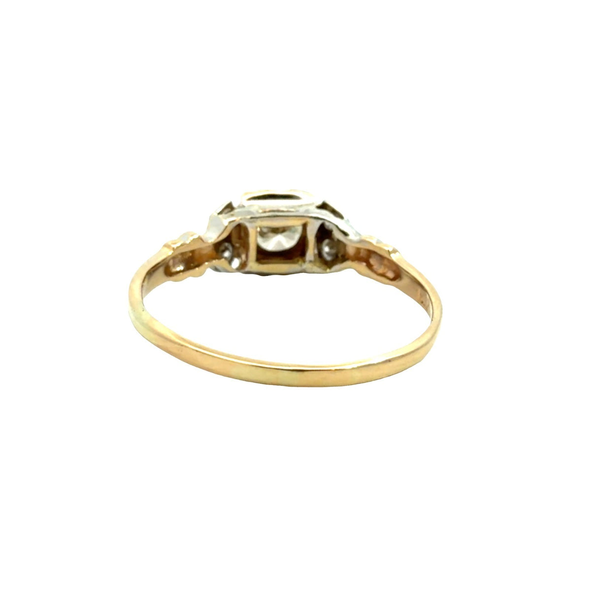 Vintage 14k Gold Stamped Round 0.53ctw OEC Diamond Two Toned Engagement Ring3