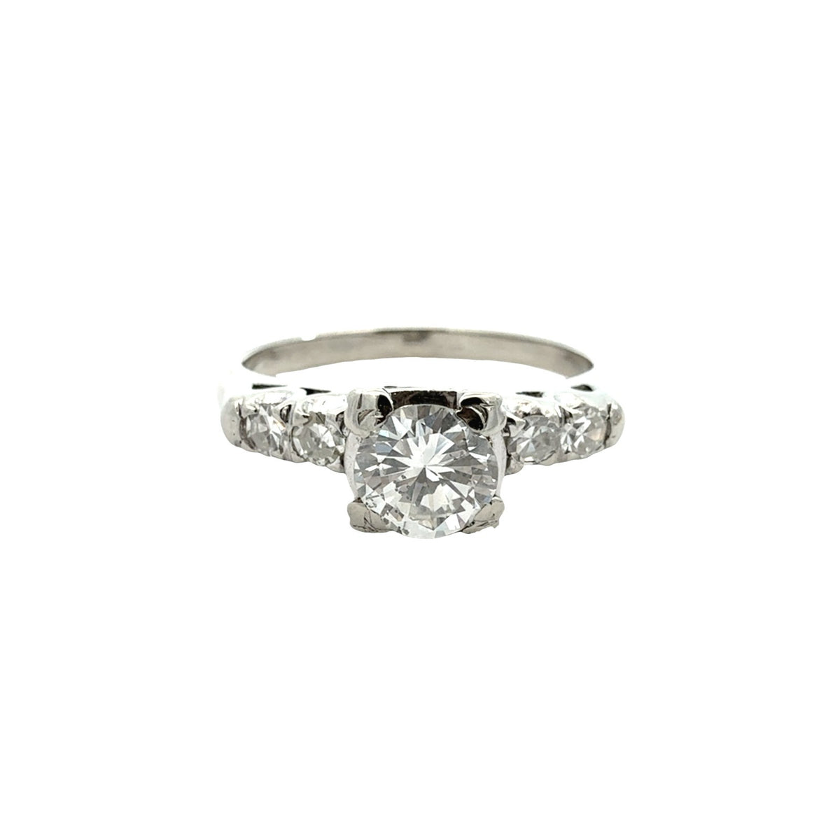 18k White Gold Stamped 0.73cttw Diamond Engagement Ring and 0.23cttw Band Set3