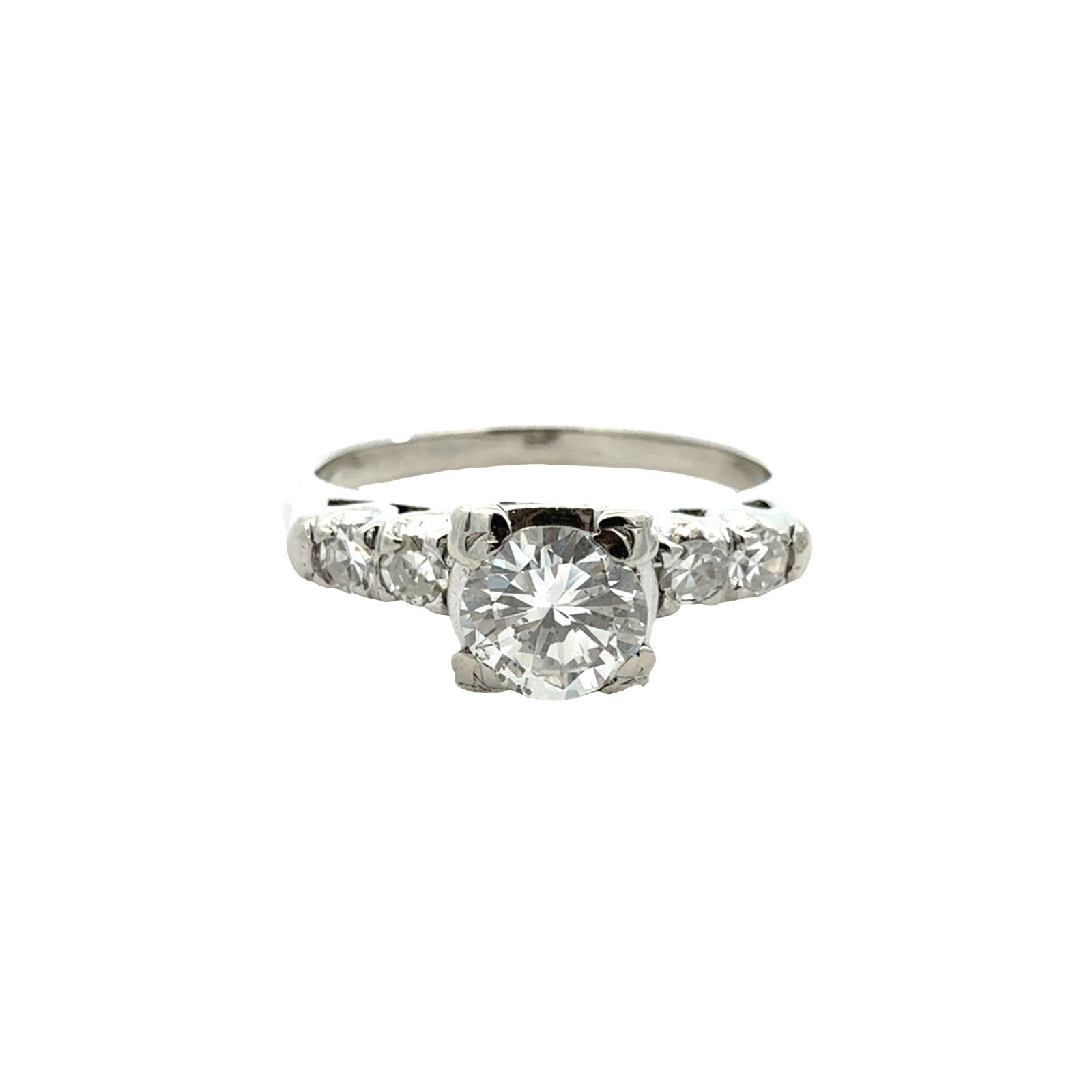 18k White Gold Stamped 0.73cttw Diamond Engagement Ring and 0.23cttw Band Set3