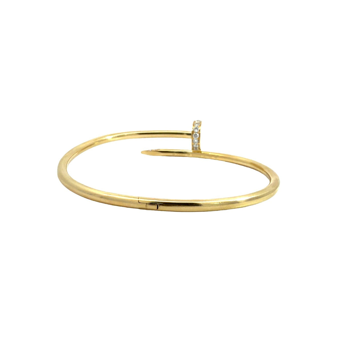 Cartier 18k Yellow Gold & 0.64cttw Diamond Juste un Clou Hinged Bangle Bracelet4