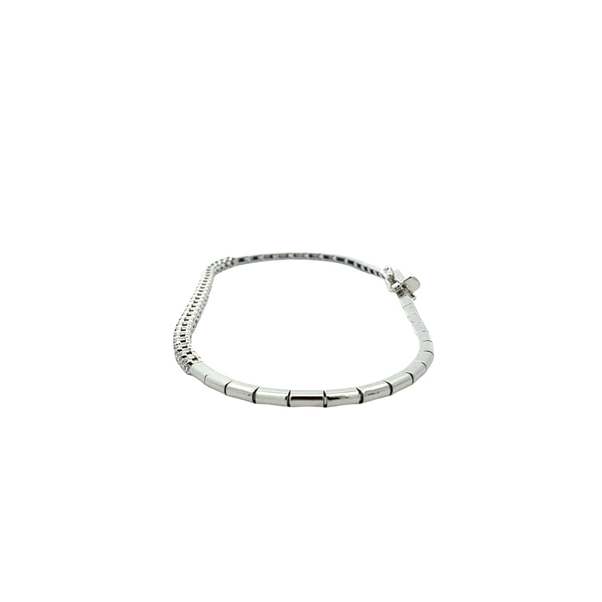 NEW 14k White Gold and 0.20cttw Diamond Station Bracelet2