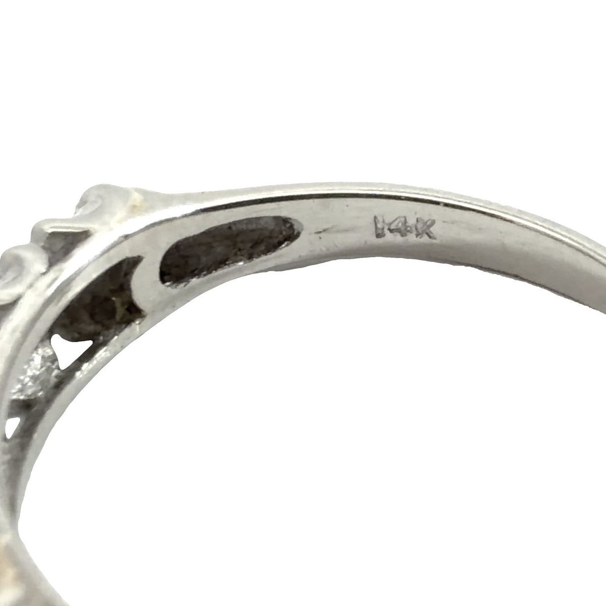 Vintage Stamped 14k White Gold 1.15ctw (0.72ctw) Diamond Wedding Sett Size 76