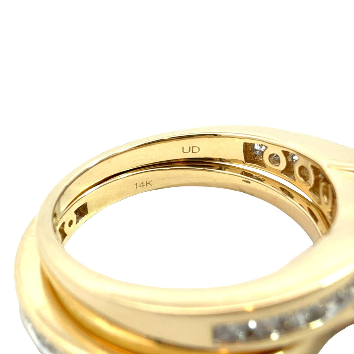 14k Yellow Gold 1.16cttw Diamond Cluster Engagement Ring Set Size 6.755