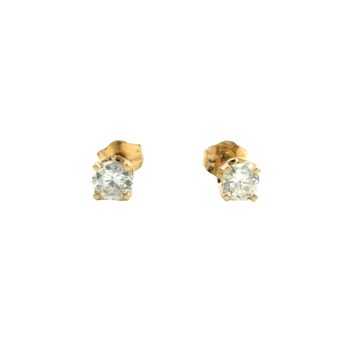 14k Yellow Gold Round Brilliant 0.31cttw Diamond Stud Earrings0