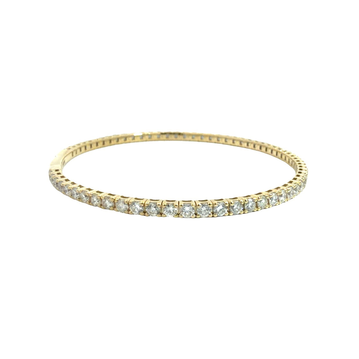 The Jewel Box 14k Yellow Gold 3.37ctw Diamond Flex Bangle Tennis Bracelet3