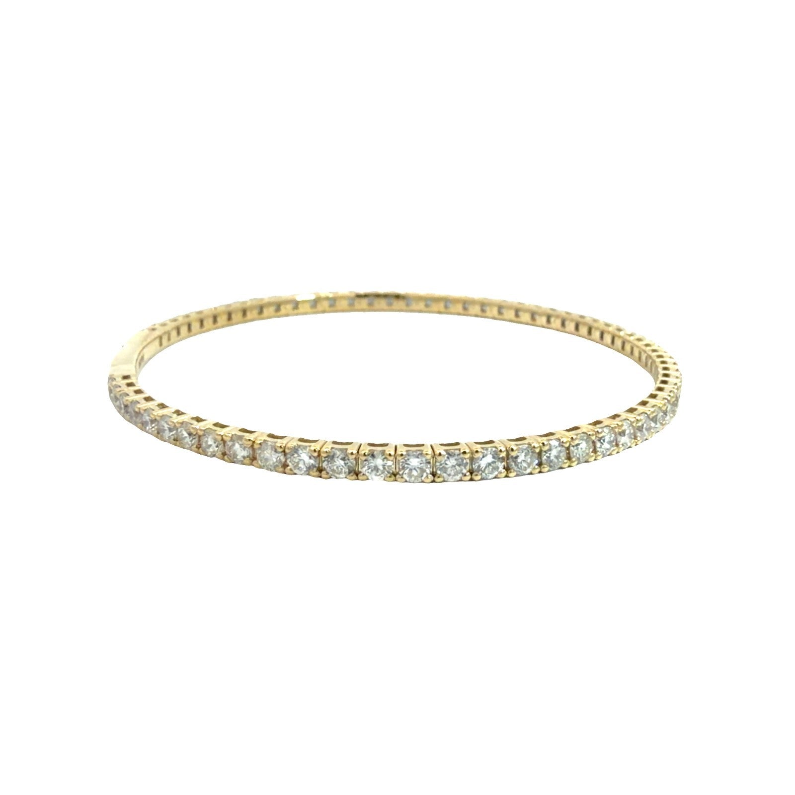 The Jewel Box 14k Yellow Gold 3.37ctw Diamond Flex Bangle Tennis Bracelet3