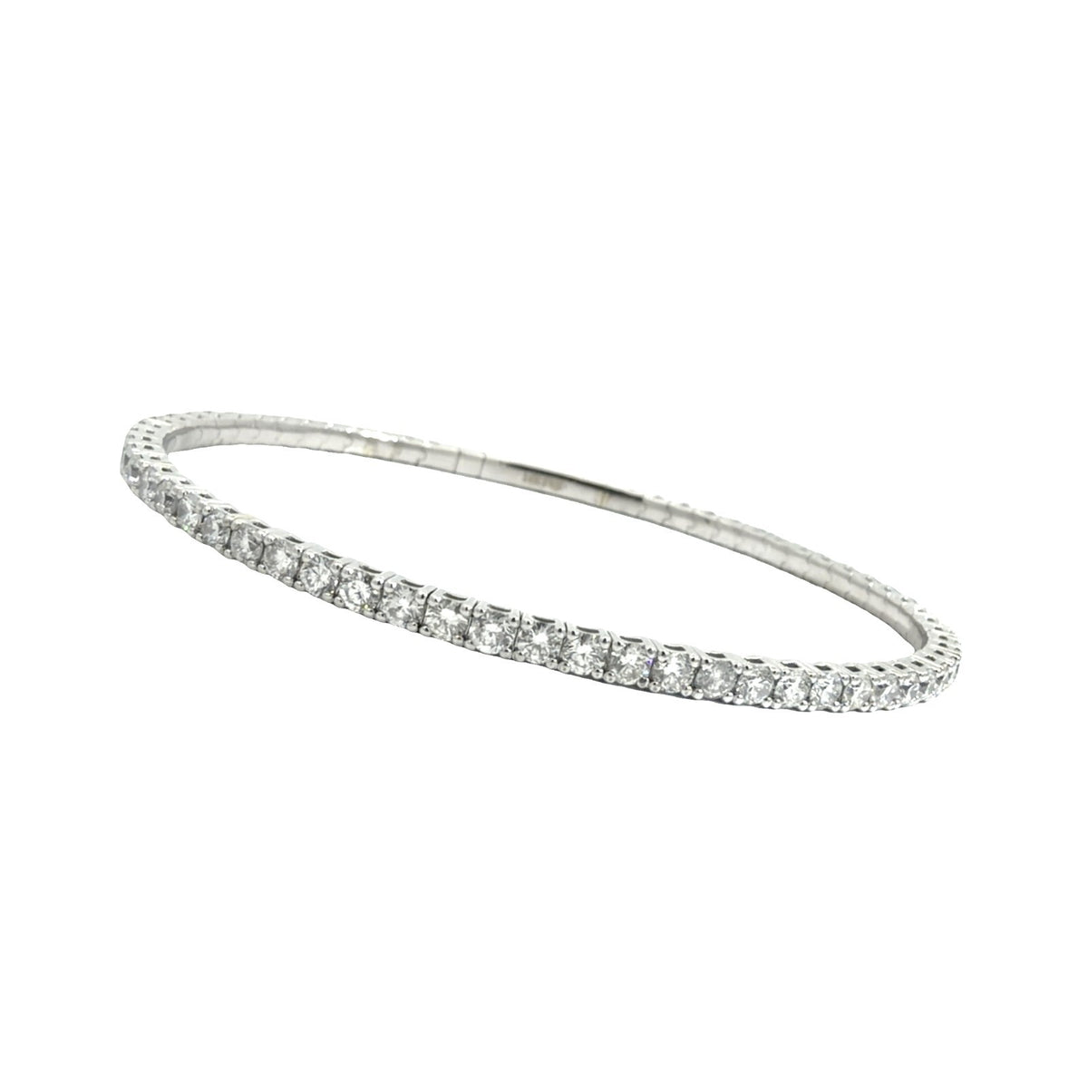 The Jewel Box 14k White Gold 3.72ctw Diamond Flex Bangle Bracelet1