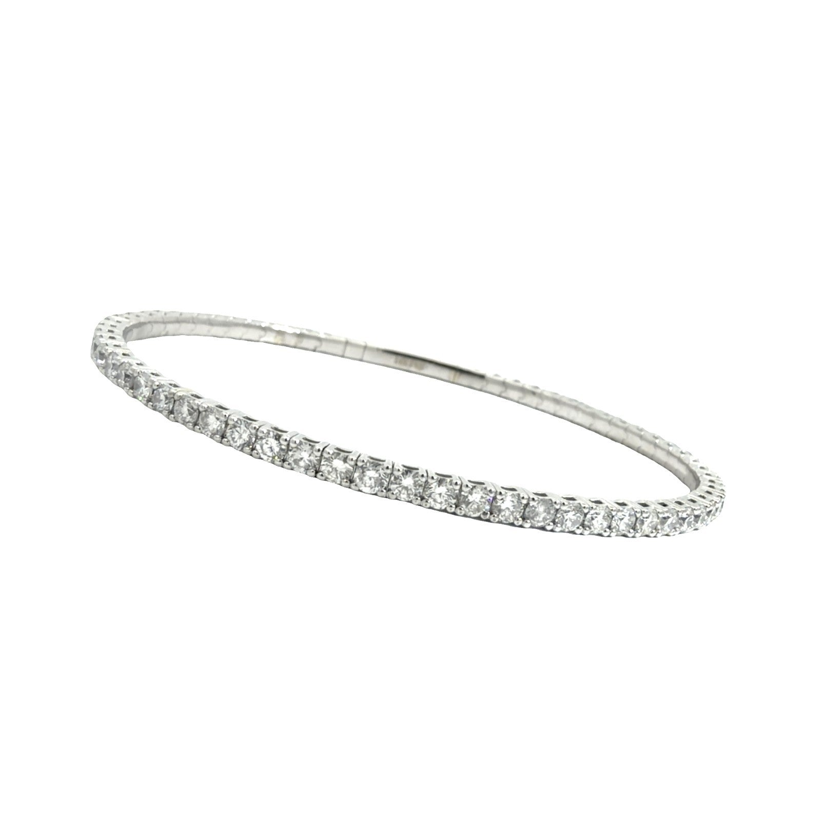The Jewel Box 14k White Gold 3.72ctw Diamond Flex Bangle Bracelet0