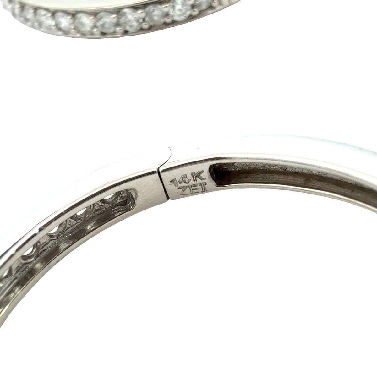 14k White Gold Round Brilliant 1.05cttw Diamond Hoop Earrings4