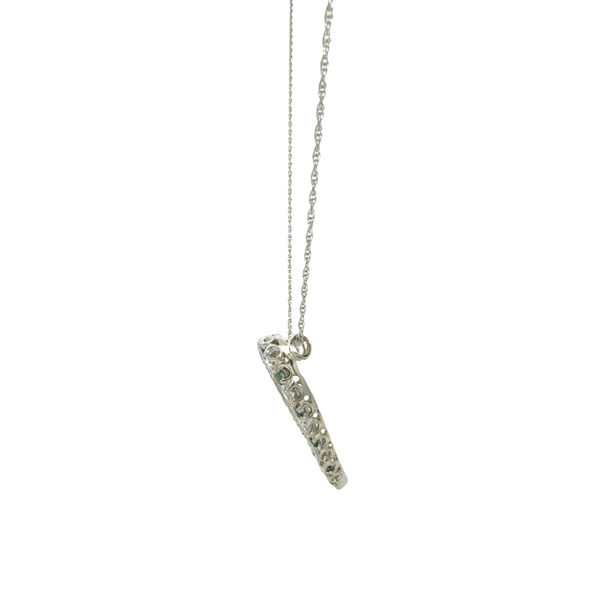 14k White Gold 0.42cttw Diamond and 0.52cttw Chrysoberyl Open Heart Necklace4