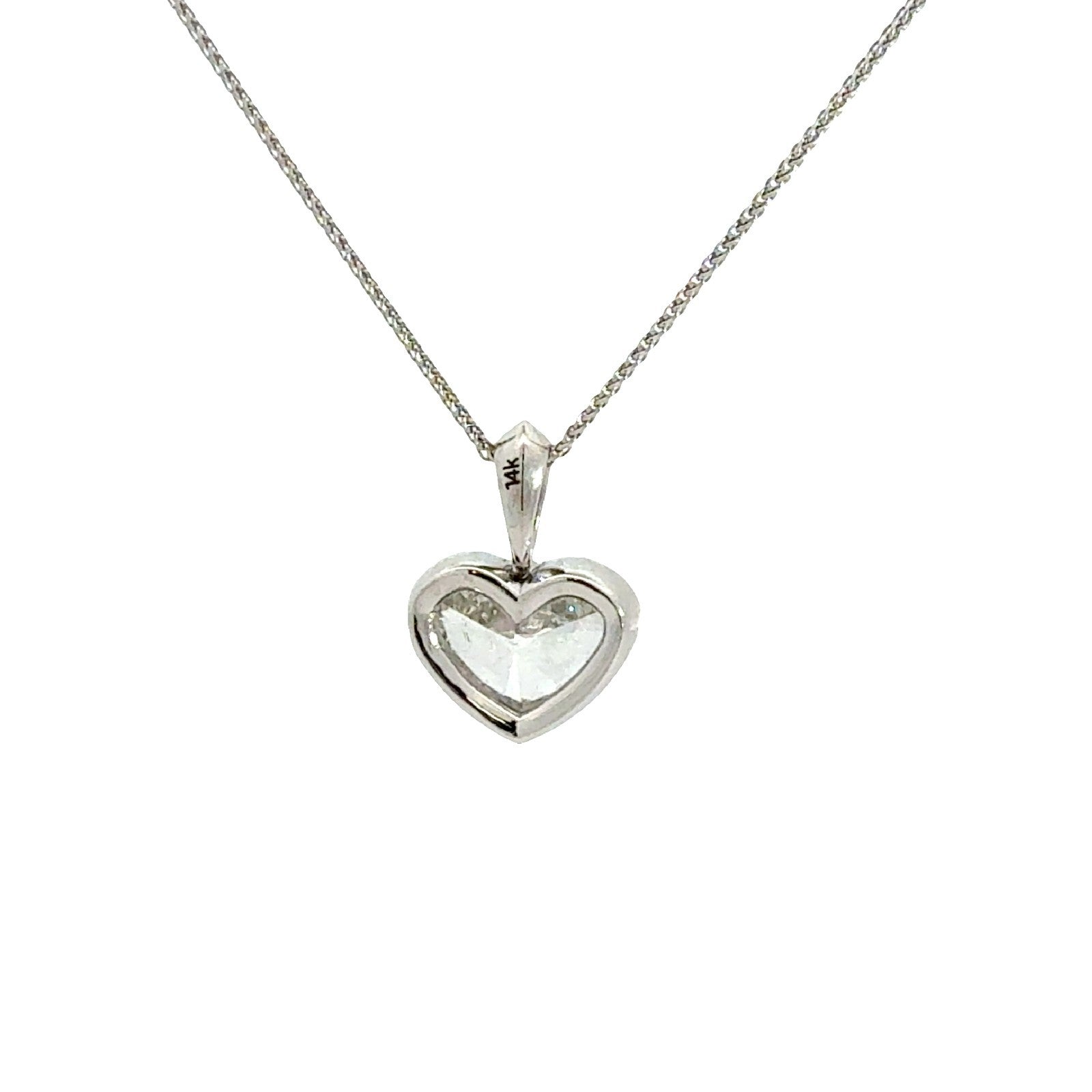 14k White Gold and 3.06ctw Diamond Heart Pendant Necklace2