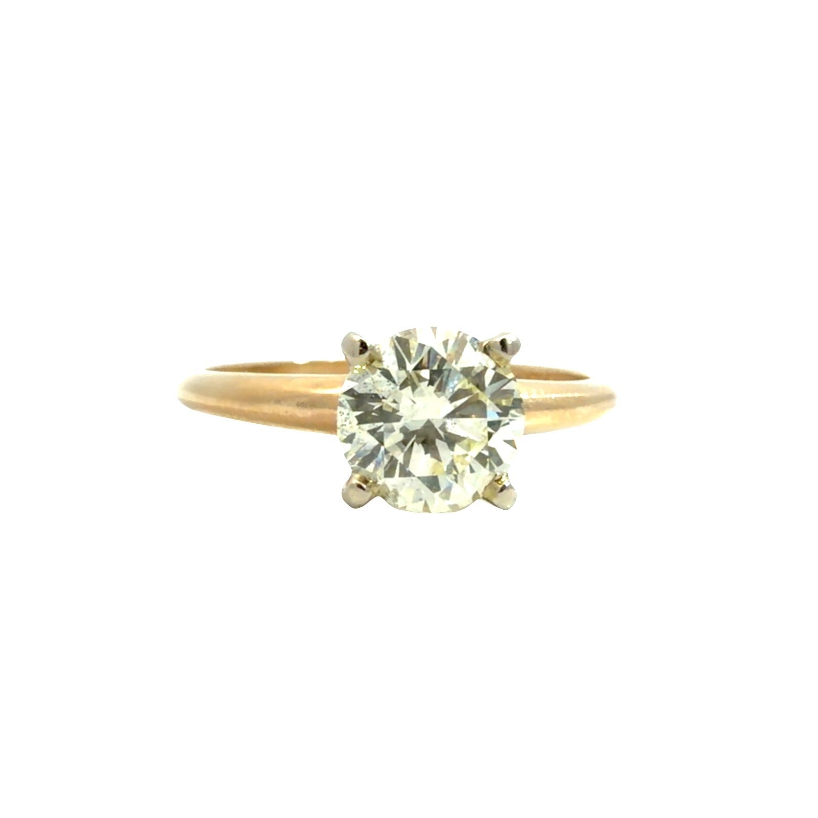 14k Yellow Gold Stamped Solitaire Ring with Round Brilliant Cut 1.06ctw Diamond0