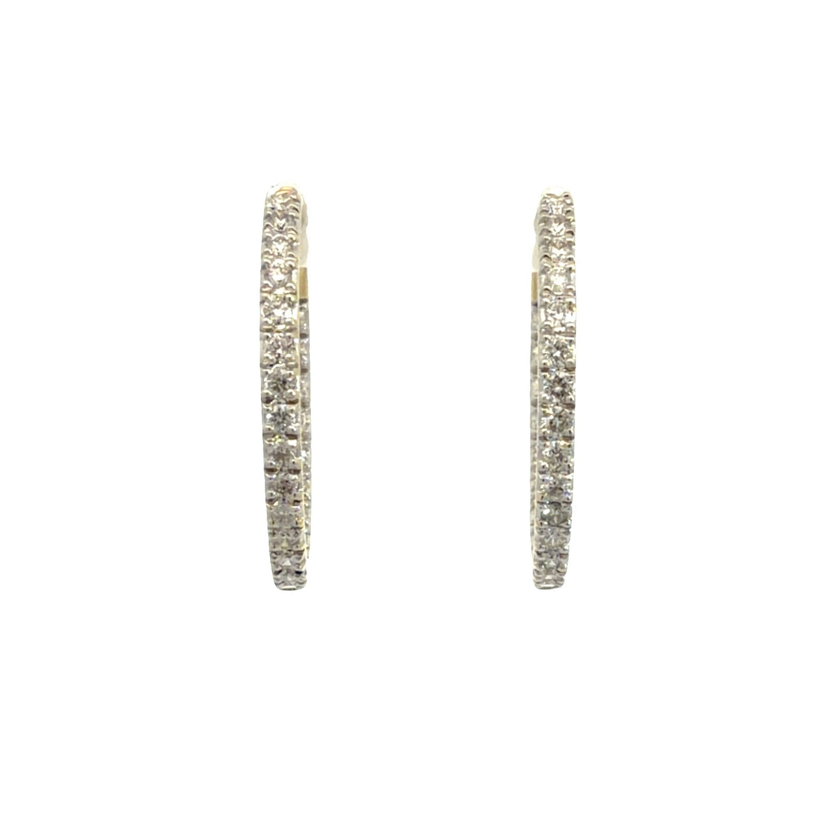 14k Yellow Gold Stamped and 0.92ctw Diamond Hoop Earrings5