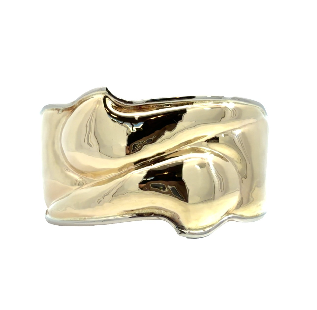 14k Multi-Tone Gold Sculptural Cuff Bracelet0