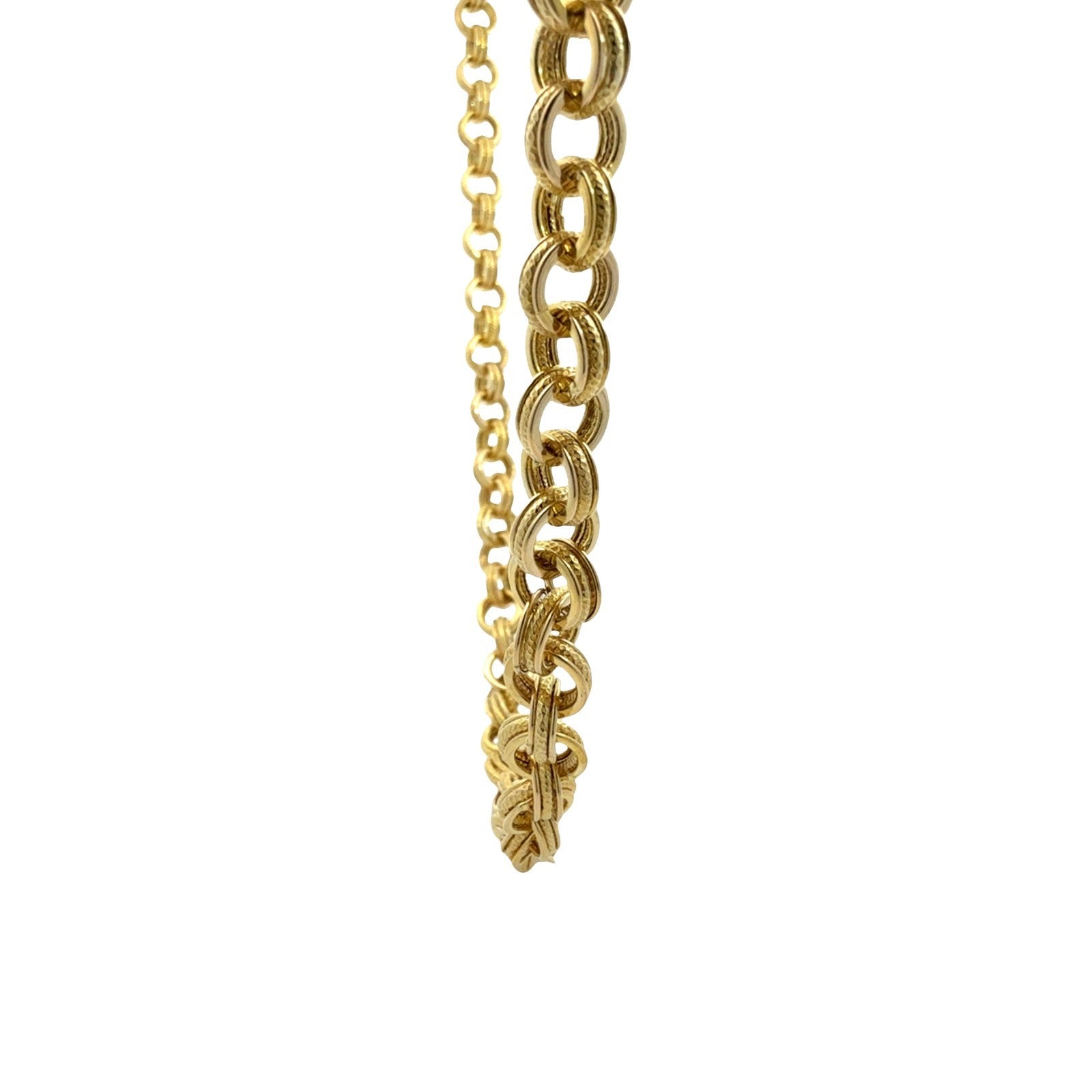 Italy 14k Yellow Gold Textured Multi-Link Chain Necklace 18"2