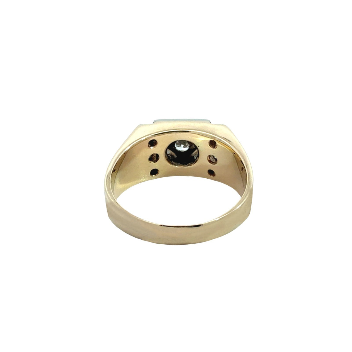 Vintage 14k Yellow Gold Stamped Two-Tone 0.78cttw Diamond Ring Men's4