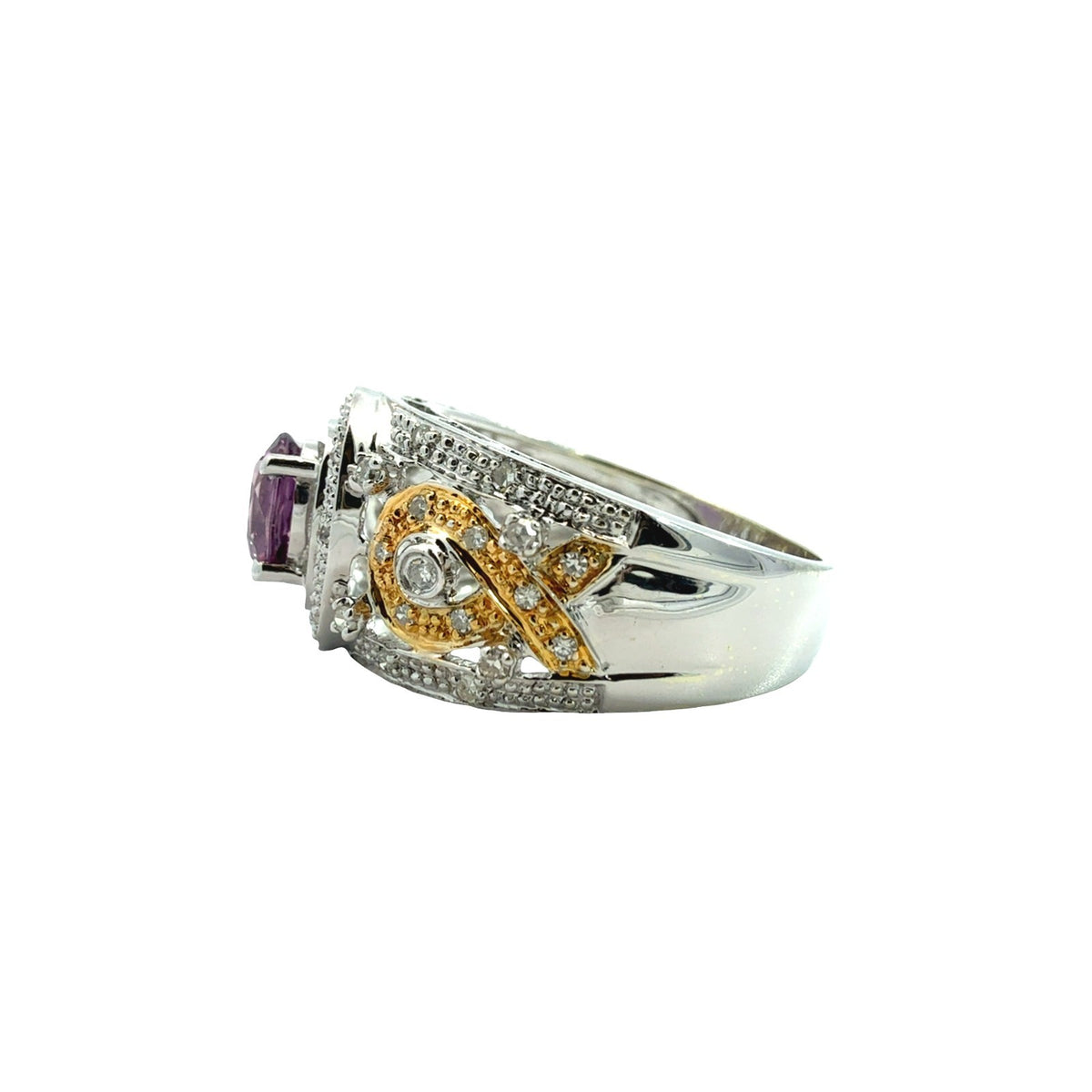 14k Multi-Tone Gold 0.95tcw Pink Sapphire and 0.26cttw Diamond Ring4