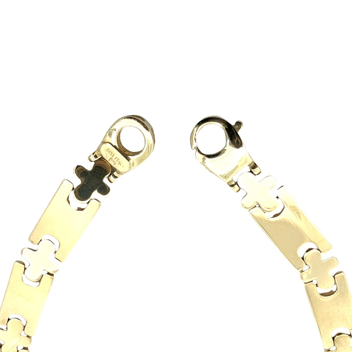 14k Yellow Gold Geometric Link Chain Necklace6