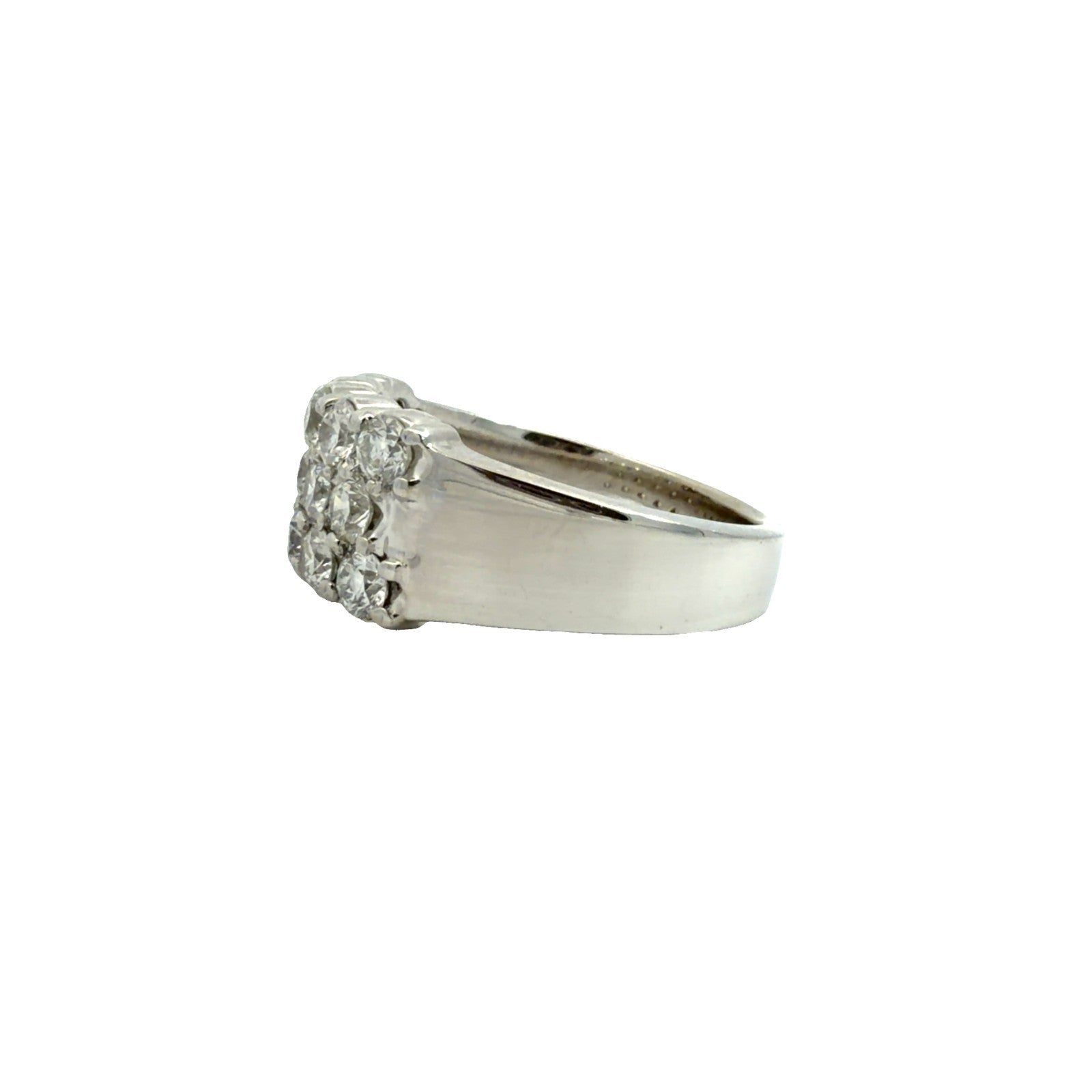 14k White Gold 1.35cttw Diamond Cluster Ring Size 6.753