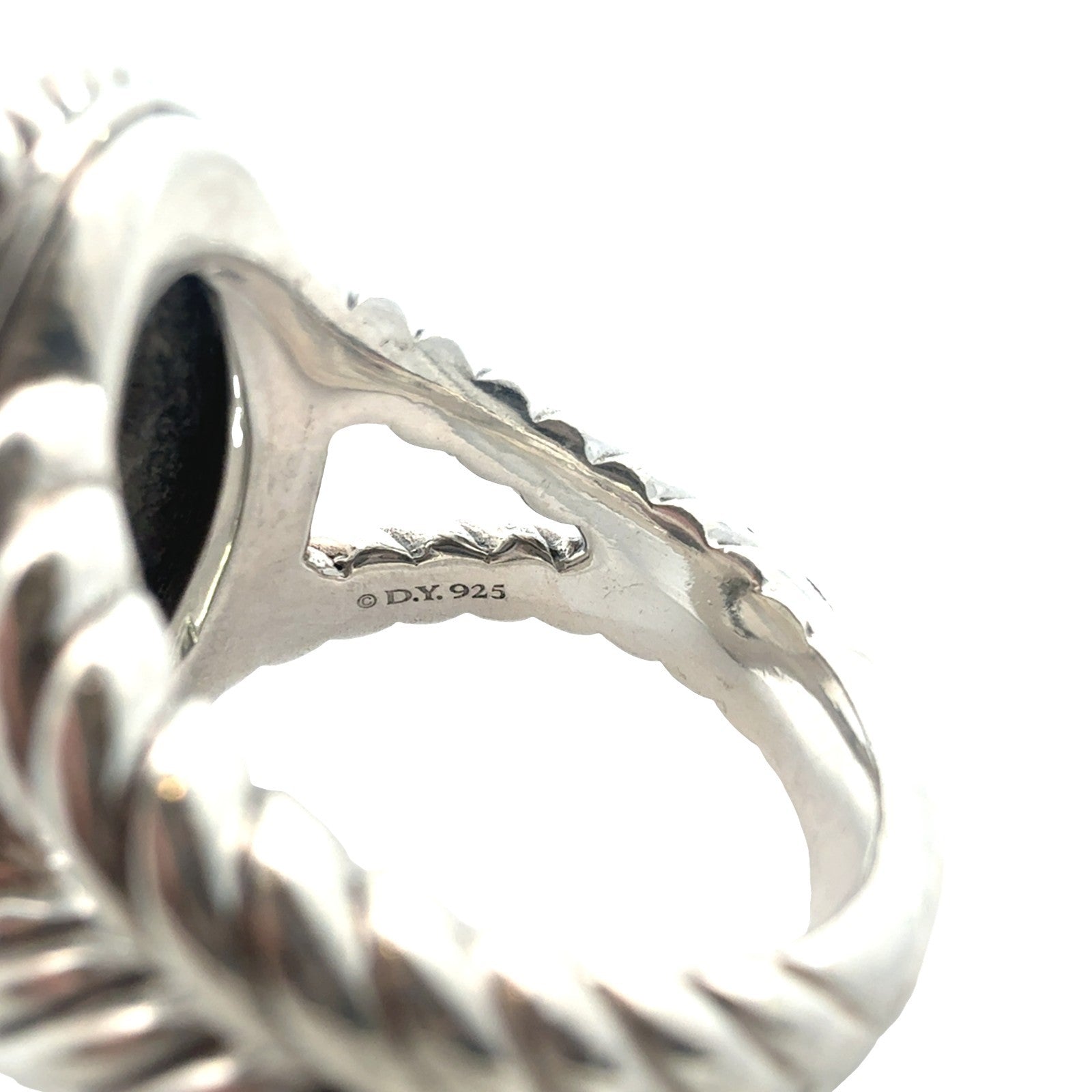 David Yurman Sterling Silver 0.21cttw Diamond Midnight Melange Cable Coil Ring6