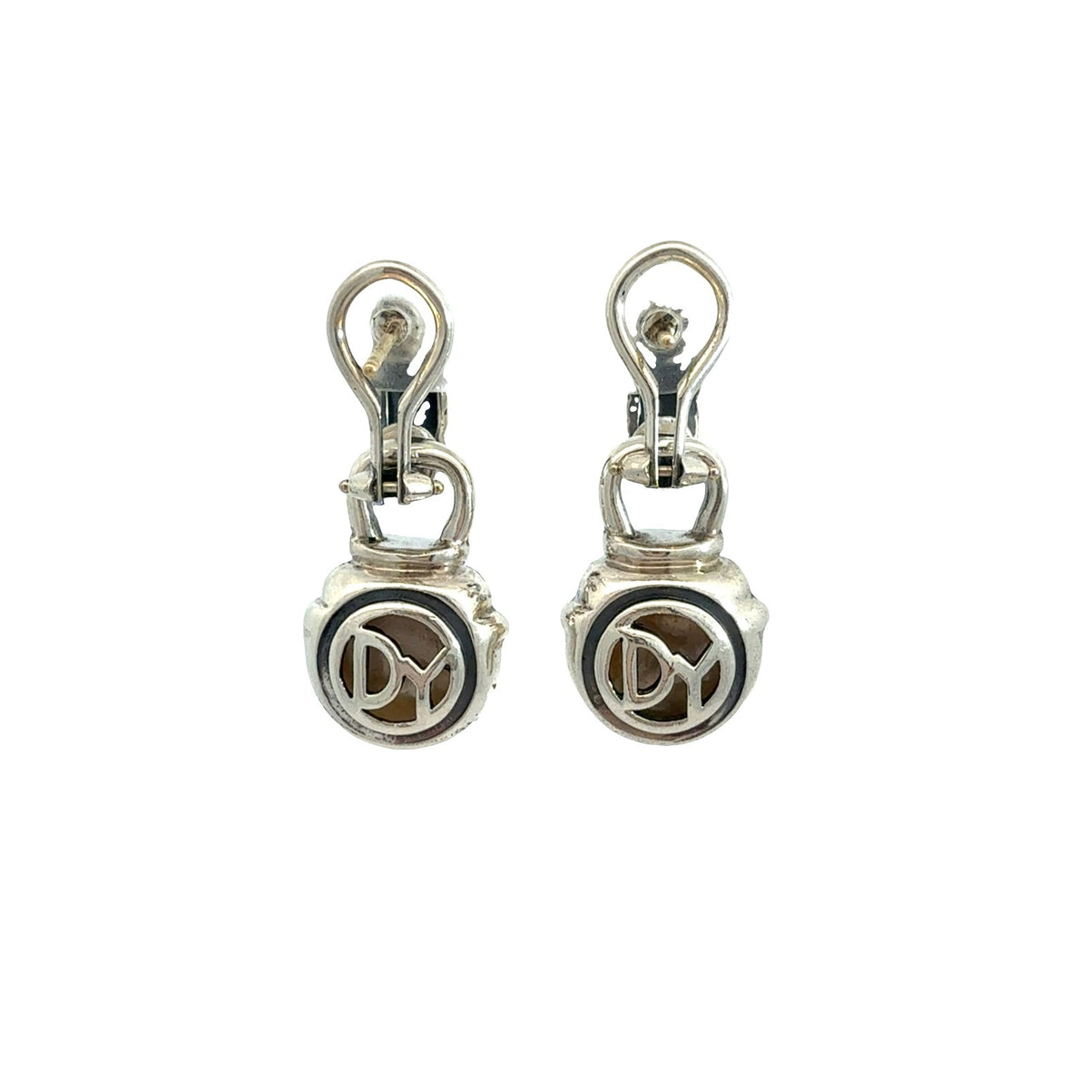 David Yurman Sterling Silver 14k Gold Accents & Pearl Acorn Drop Earrings2