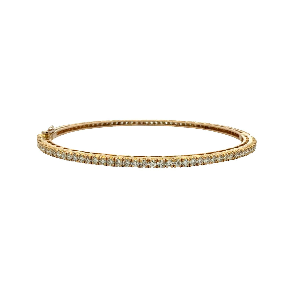 18k Yellow Gold and 3.03ctw Diamond Bangle Bracelet 7.25"2