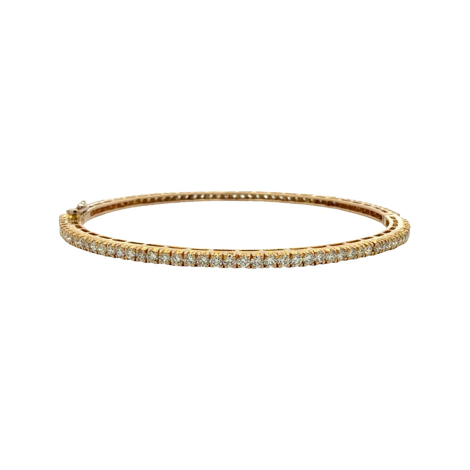 18k Yellow Gold and 3.03ctw Diamond Bangle Bracelet 7.25"2