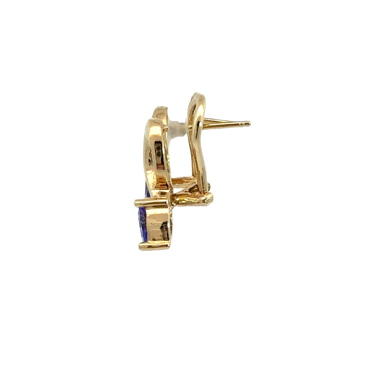 14k Yellow Gold 0.30cttw Diamond and 0.80cttw Tanzanite Ribbon Drop Earrings1