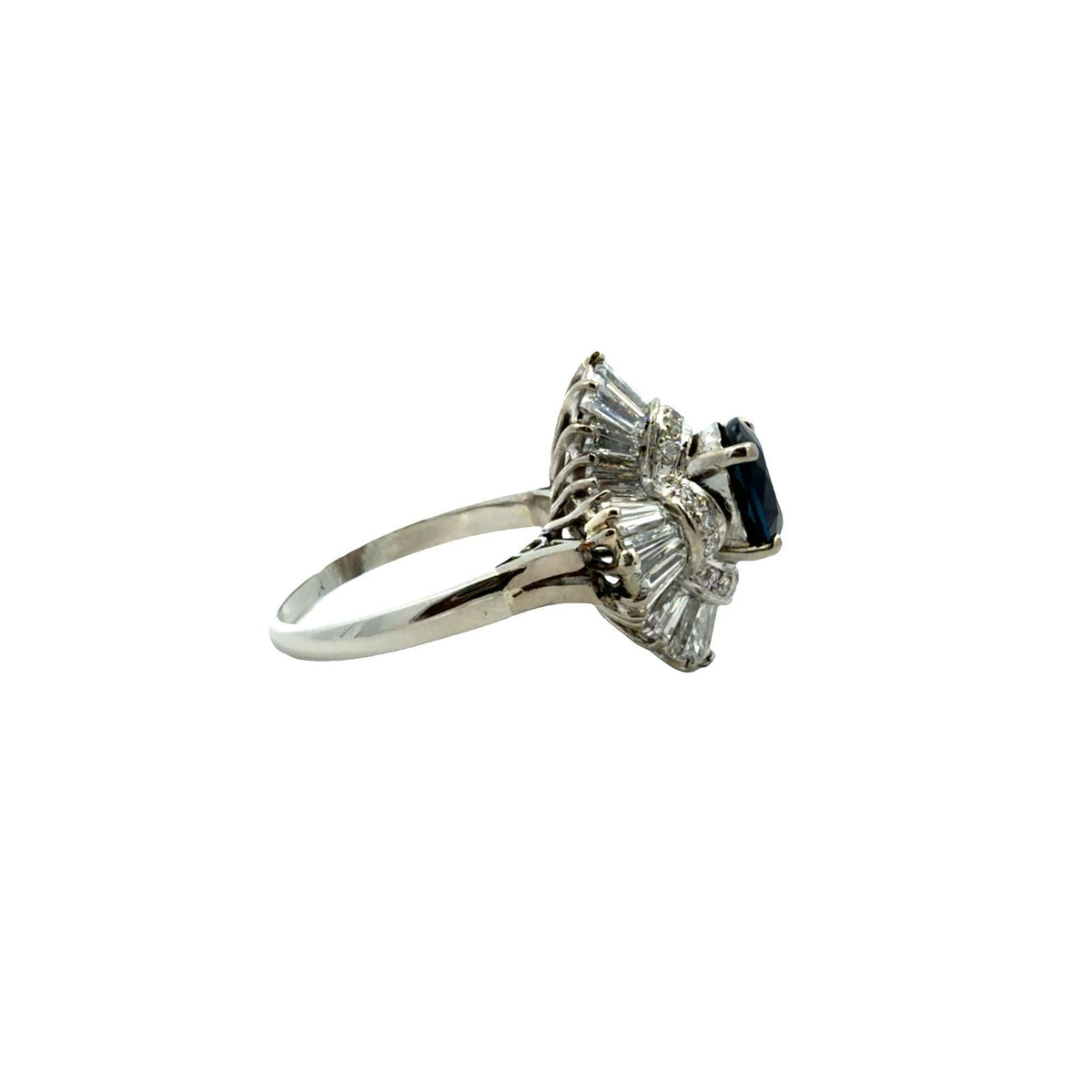 Vintage Gold & Platinum 1.82cttw Sapphire & 1.74cttw Diamond Ballerina Ring3