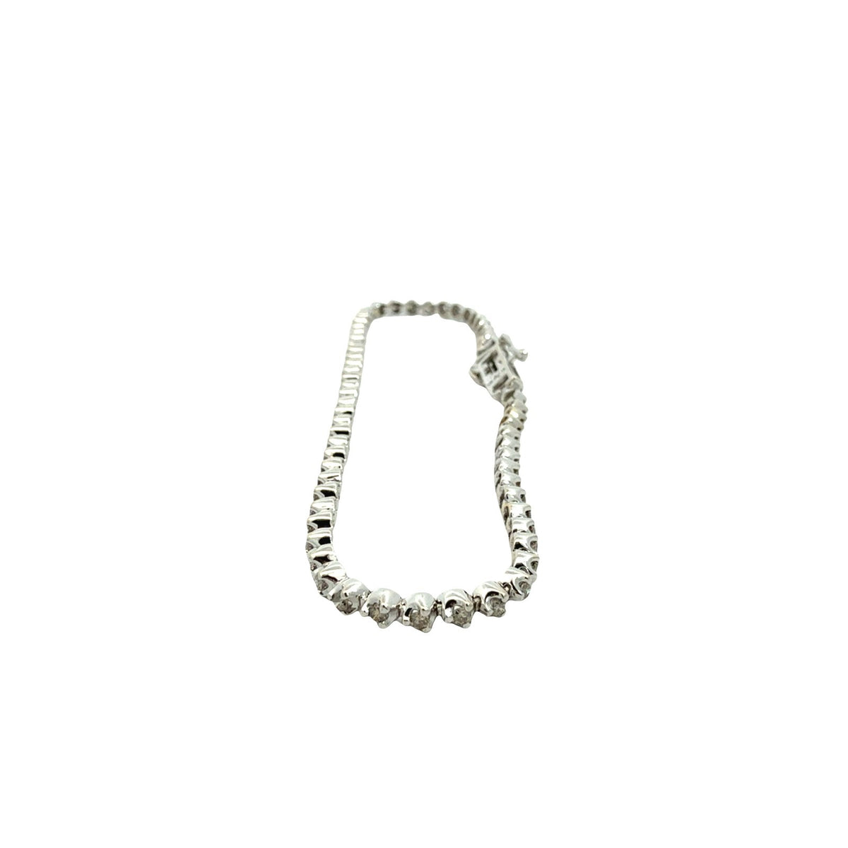 10k White Gold and Round Brilliant 1.24cttw Diamond Tennis Bracelet2
