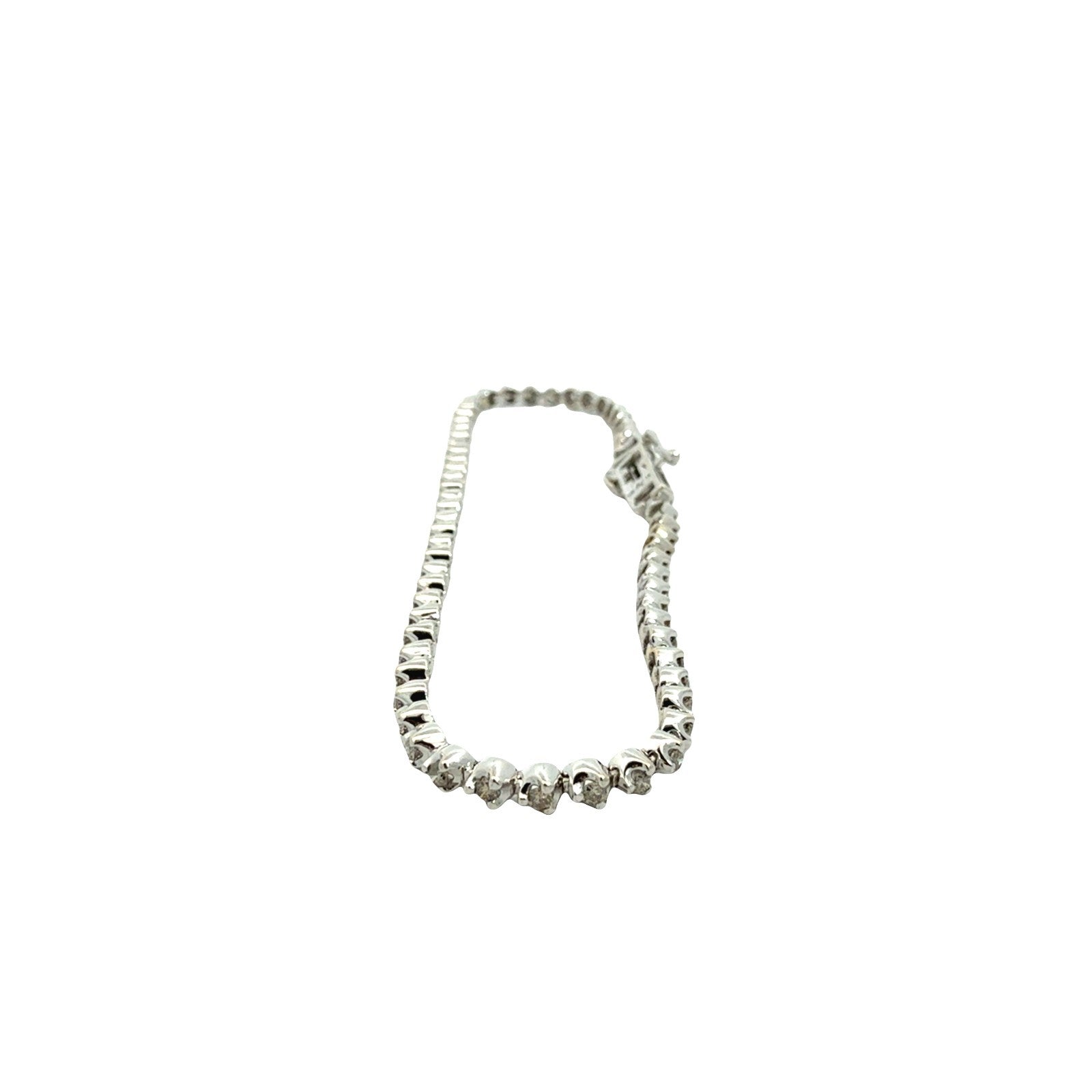 10k White Gold and Round Brilliant 1.24cttw Diamond Tennis Bracelet2