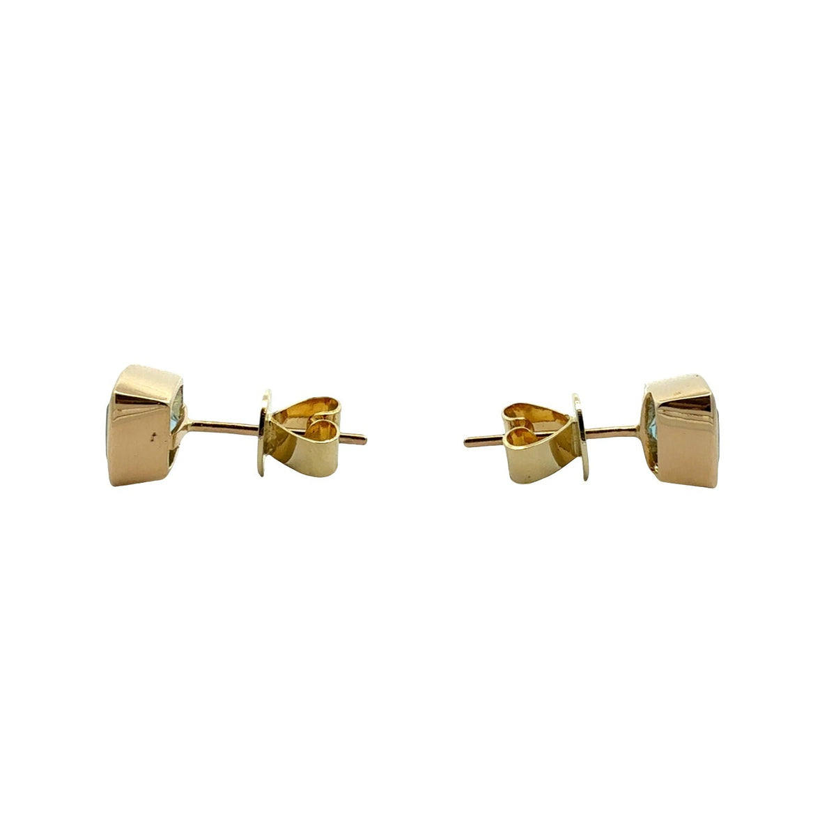 14k Yellow Gold and Cushion-Cut 3.06cttw Topaz Stud Earrings3