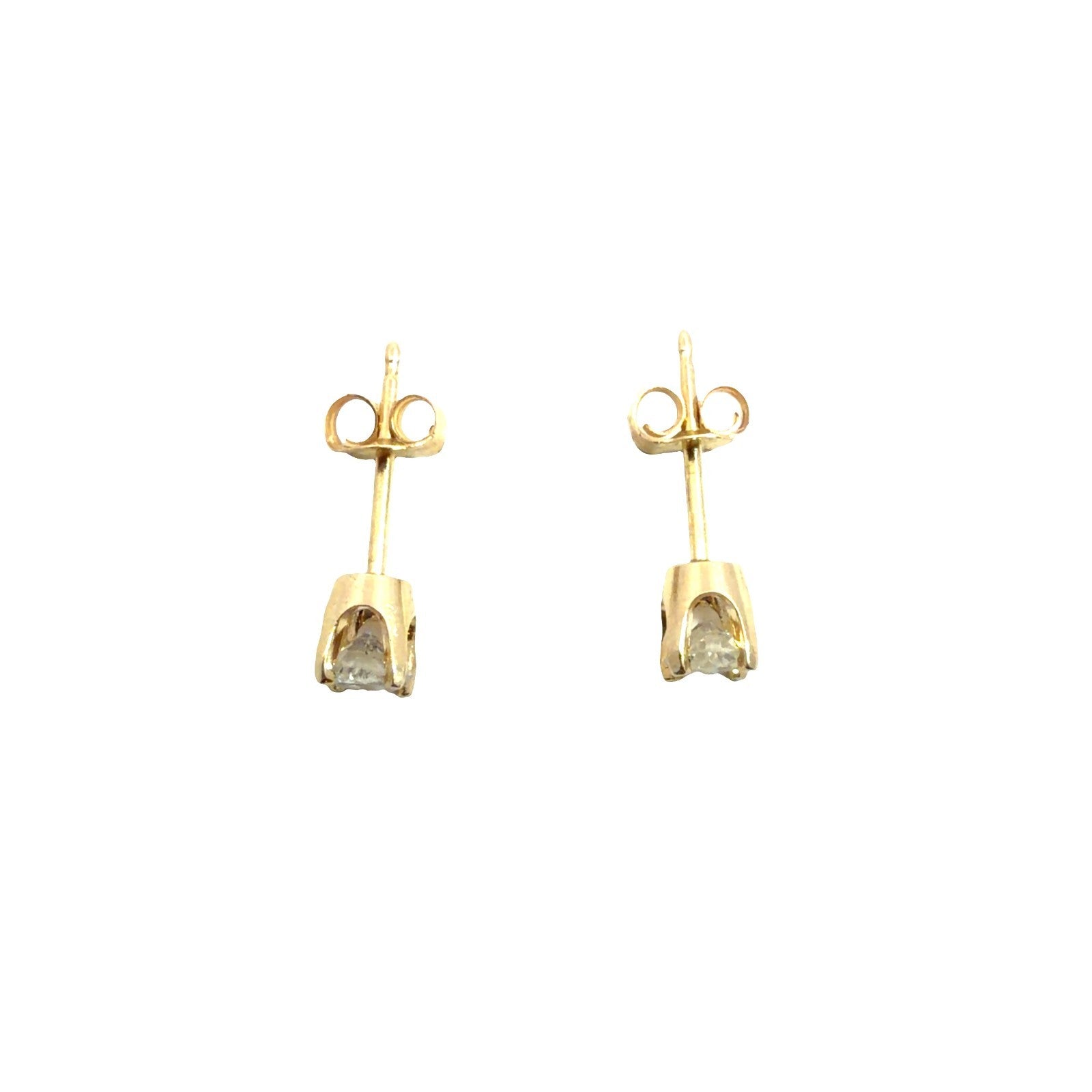 14k Yellow Gold Round Brilliant 0.31cttw Diamond Stud Earrings0