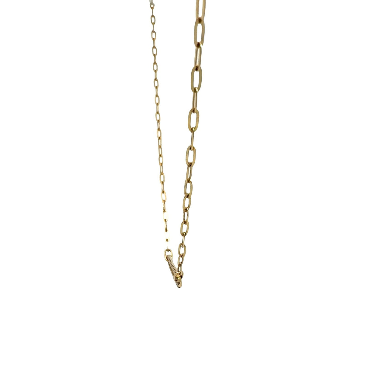 14k Yellow Gold & 0.26cttw Diamond Open Link Paperclip Chain Necklace 18"2
