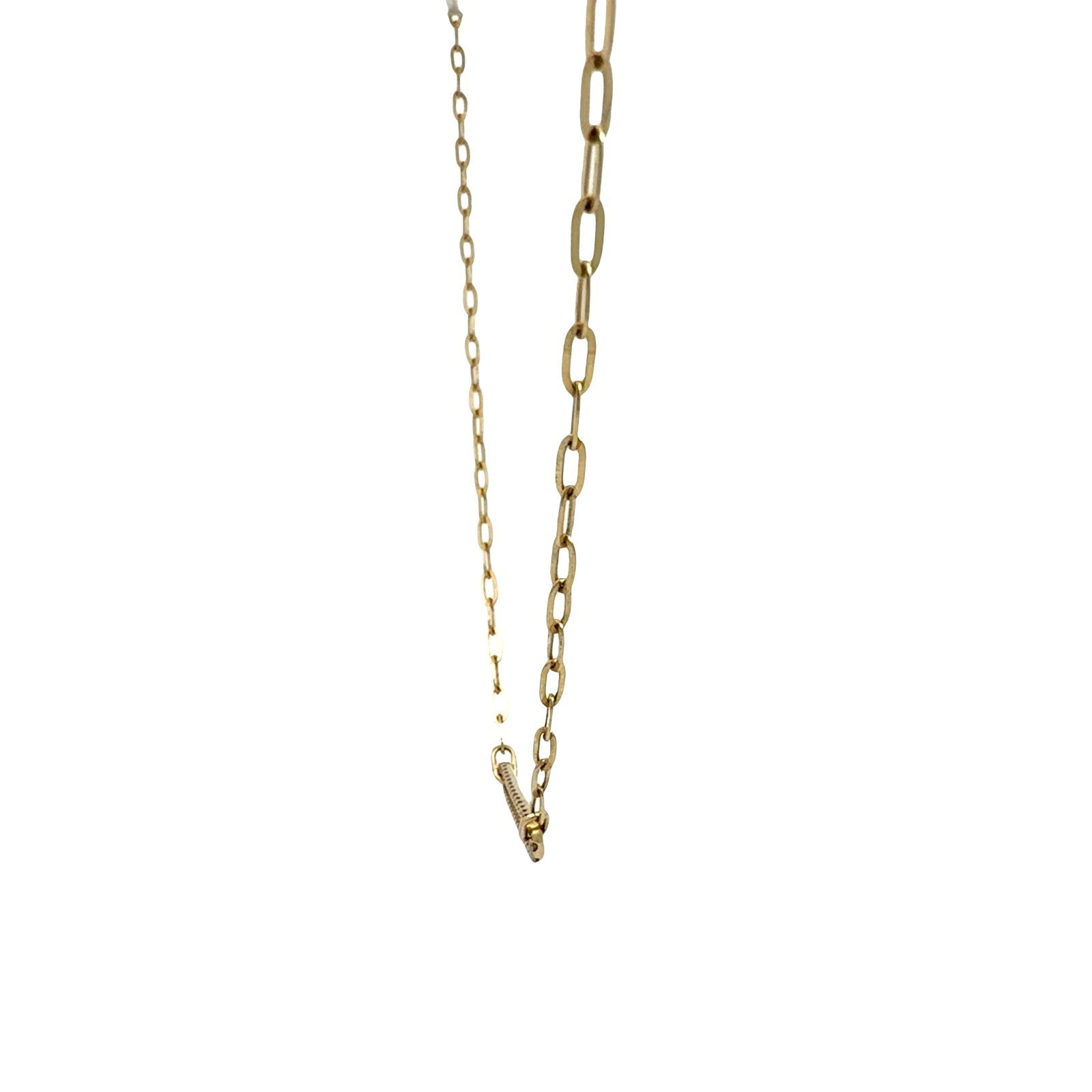 14k Yellow Gold & 0.26cttw Diamond Open Link Paperclip Chain Necklace 18"2