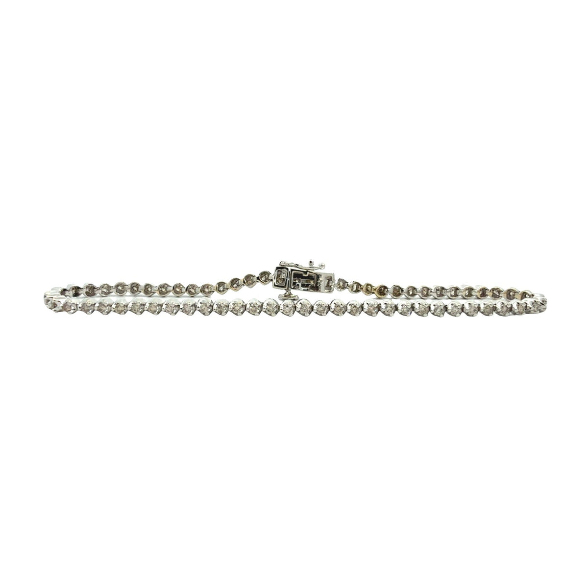 10k White Gold and Round Brilliant 1.24cttw Diamond Tennis Bracelet0