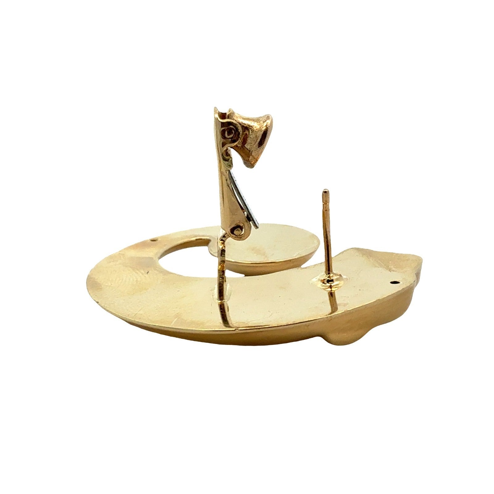 Vintage 14k Yellow Gold Bassani Panther Earrings3