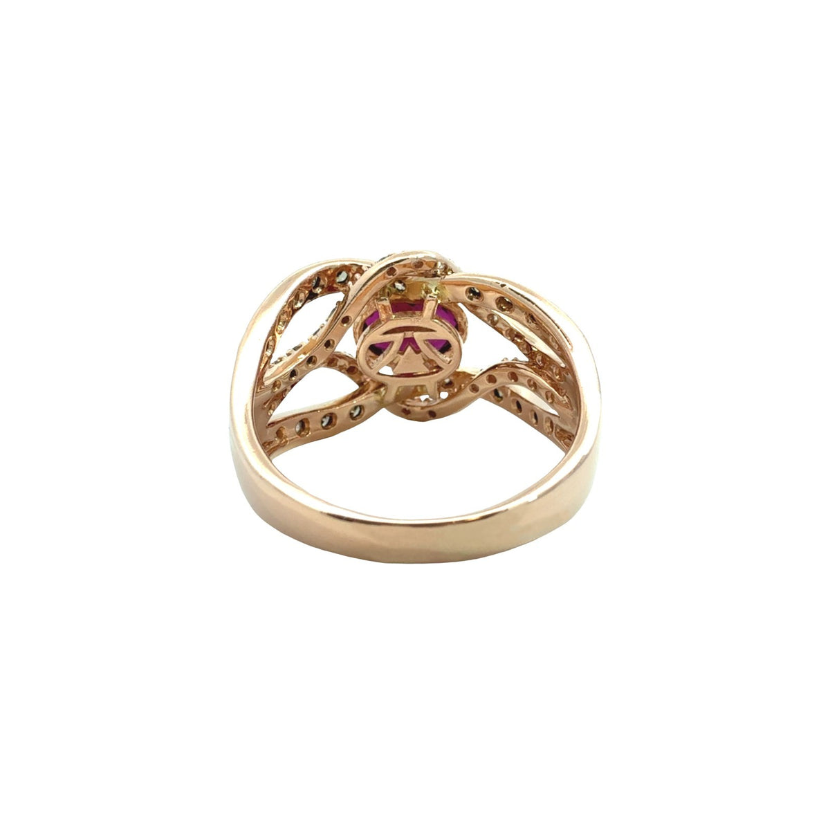LeVian 14k Rose Gold Oval 2.22tcw Garnet 0.54cttw Chocolate & White Diamond Ring3