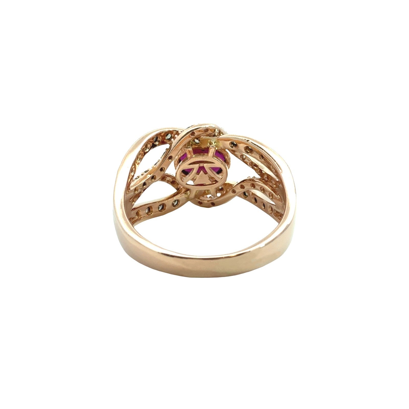 LeVian 14k Rose Gold Oval 2.22tcw Garnet 0.54cttw Chocolate & White Diamond Ring3