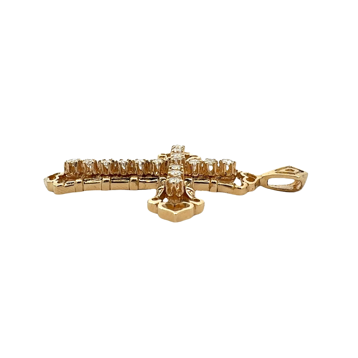 14k Yellow Gold and 0.60ctw Diamond Cross Pendant3